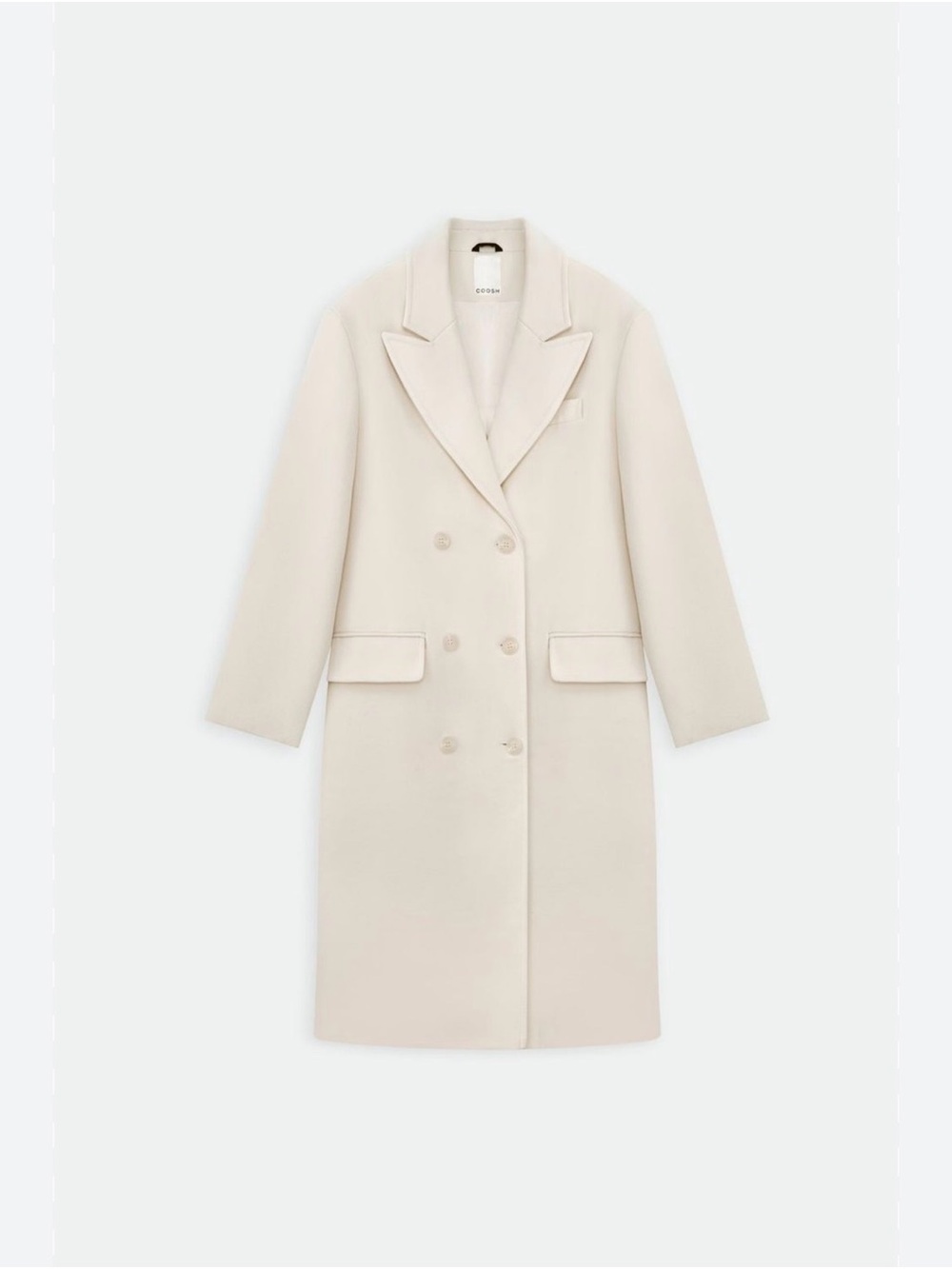 Calvin Klein Double-Breasted Trench Coat in Cream